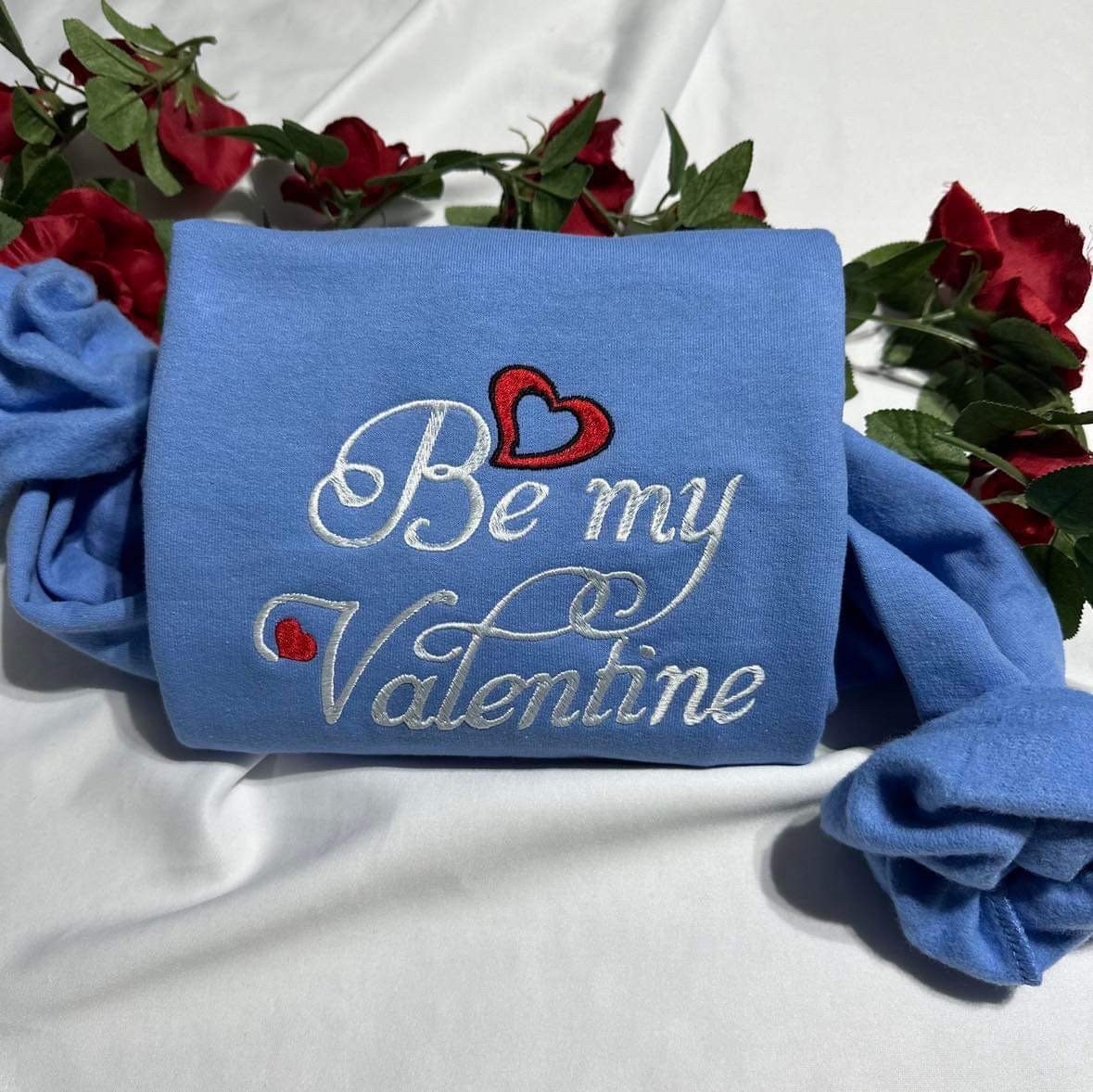 Be my Valentine embroidered sweatshirt; Be my Valentine shirt, gift for women crewneck,  retro Valentine embroidered crewneck,y2k sty